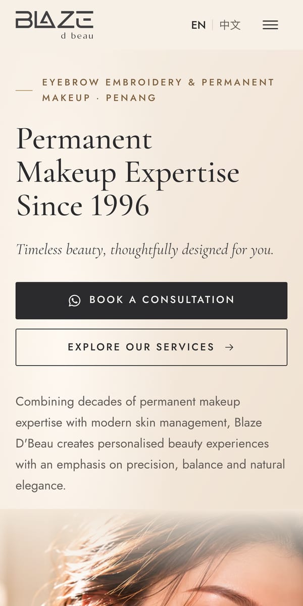 Blaze D’Beau website on a mobile phone